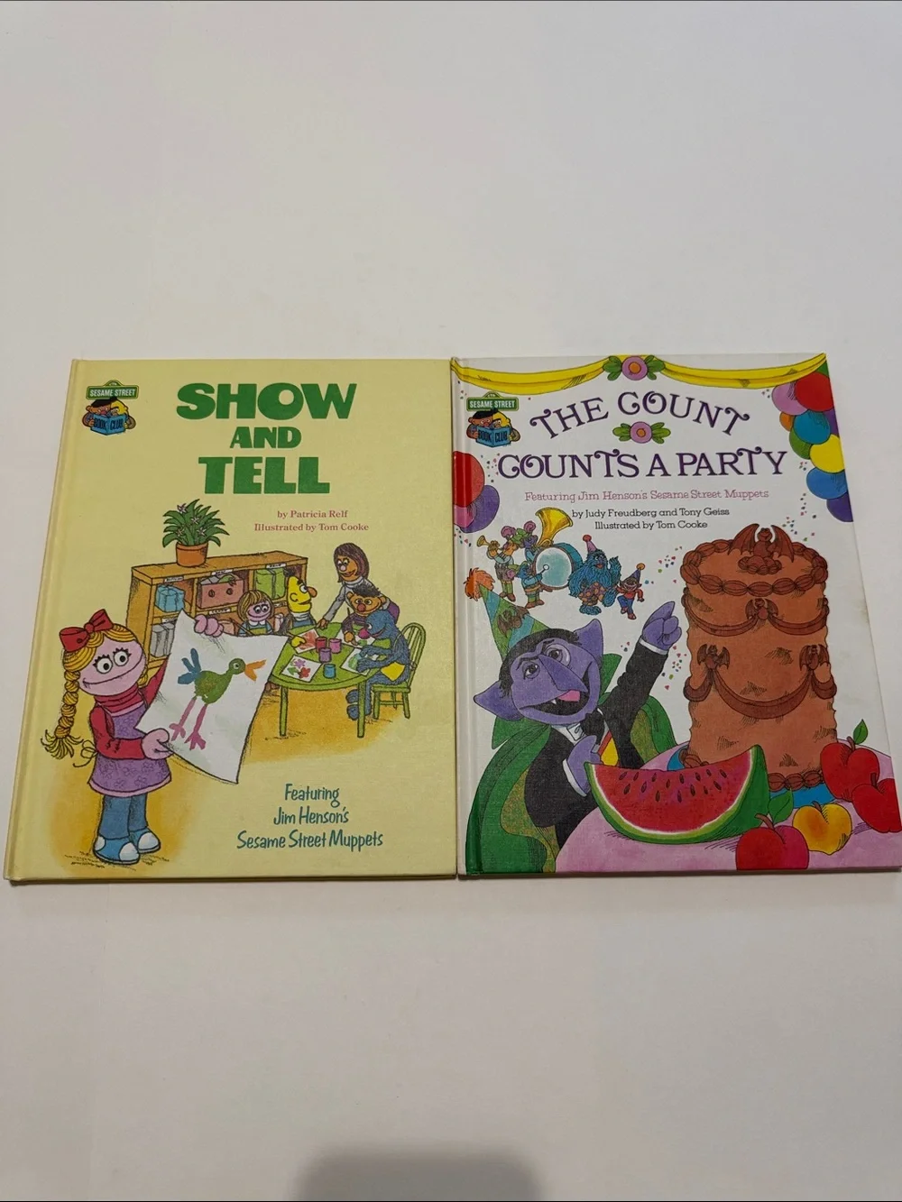 Sesame Street The Count Count's A Party & Show and Tell Hardcover Set of 2 Books
